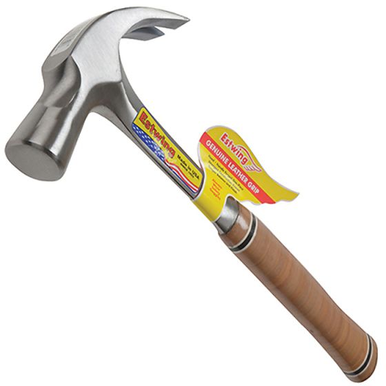 E24C Curved Claw Hammer - Leather Grip 680g (24oz) by Estwing - E24C