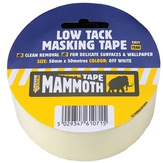 Low Tack Masking Tape 50mm x 25m by Everbuild - 2LOWMASK50