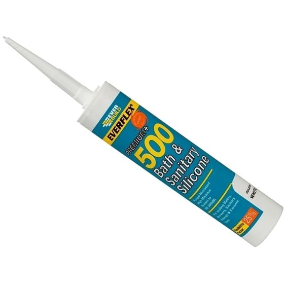 500 Bath & Sanitary Silicone Sealant Ivory 310ml by Everbuild - 500IV