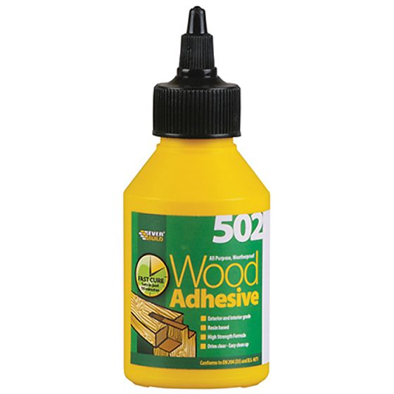 502 All Purpose Weatherproof Wood Adhesive 125ml by Everbuild - WOODBOT125