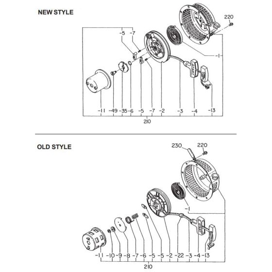 Recoils for Robin/Subaru EY15