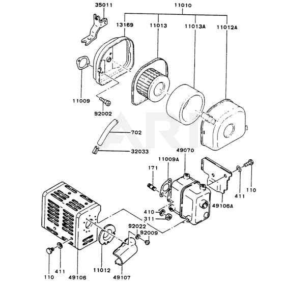 Air Filter & Muffler for FA130R