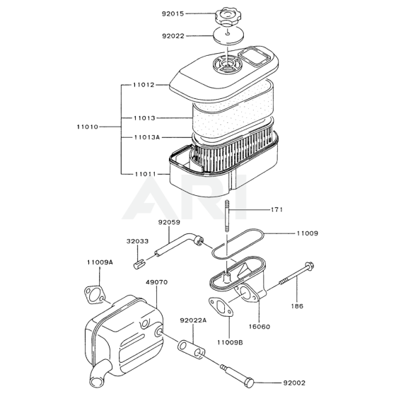 Air Filter & Muffler for FA210V