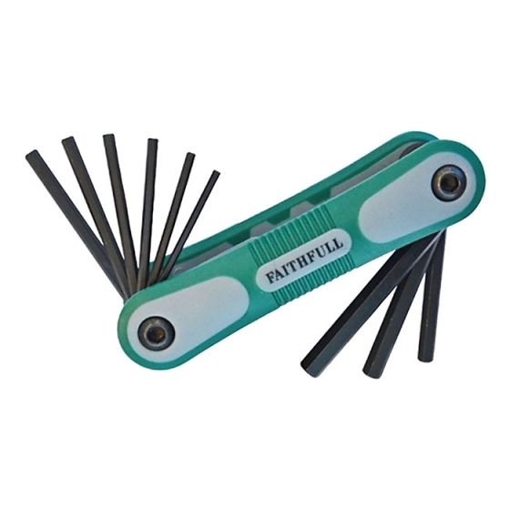 Hexagon Key Folding Set of 9 Imperial (5/64 - 1/4in) by Faithfull
