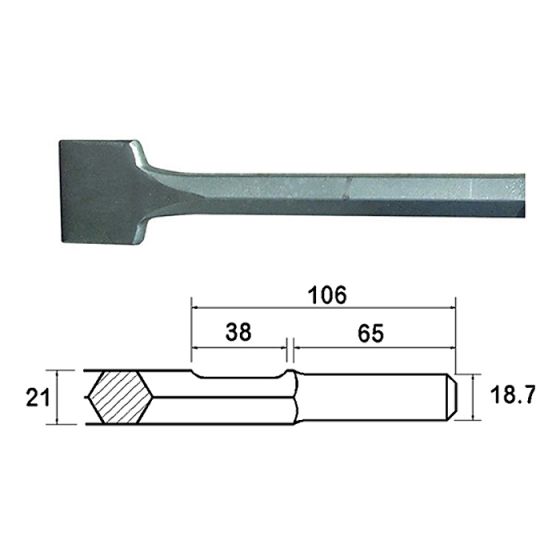 Scaling Chisel Straight 300x75mm Kango Shank by Faithfull