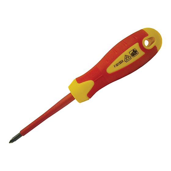 VDE Screwdriver Soft-Grip Pozi Tip PZ1 x 80mm by Faithfull