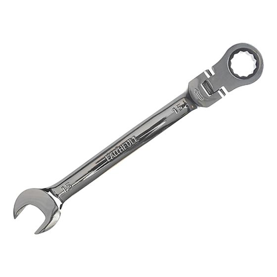 Ratchet Combination Spanner Flex Head CV 15mm by Faithfull - SJW6115