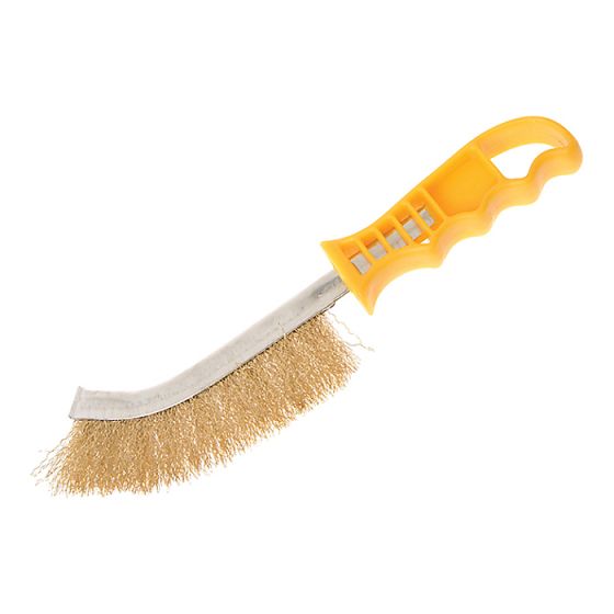 Wire Scratch Brush Brass Yellow Handle by Faithfull - 17330001