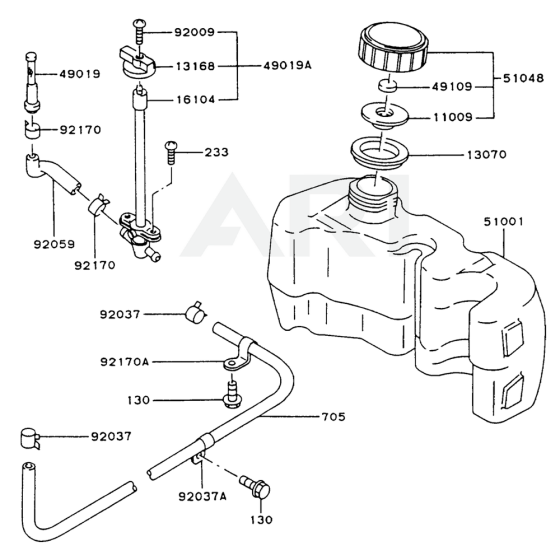 Fuel Tank & Valve for Kawasaki
