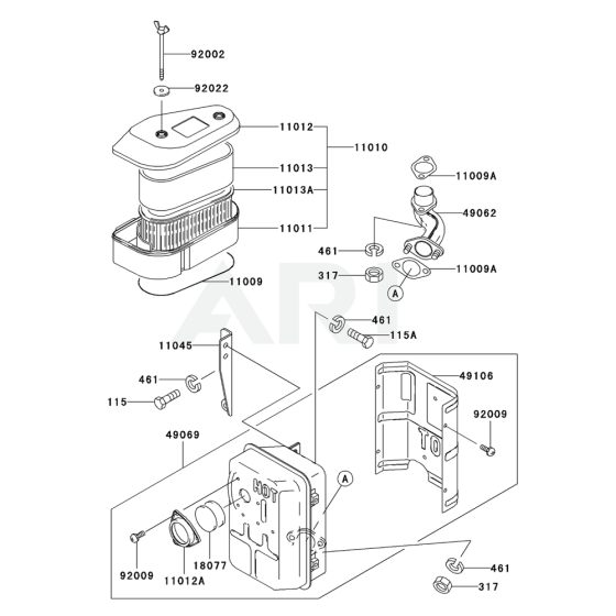 Air Filter/Muffler Kawasaki FC401V