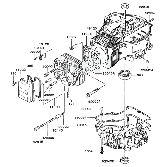 Cylinder & Crankcase Kawasaki FC420V