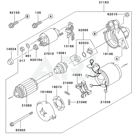 Starter for Kawasaki FD501D
