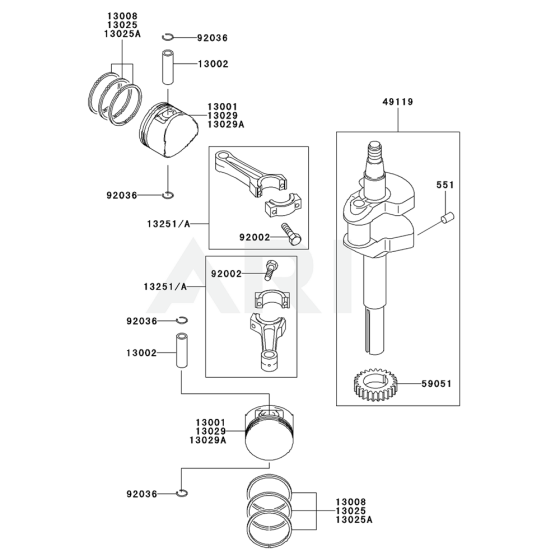 Piston/Crankshaft for FD590V