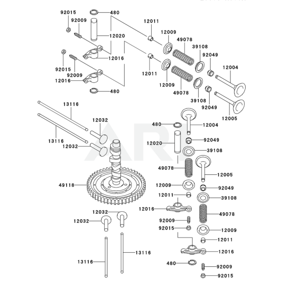 Valve/Camshaft for Kawasaki FD590V