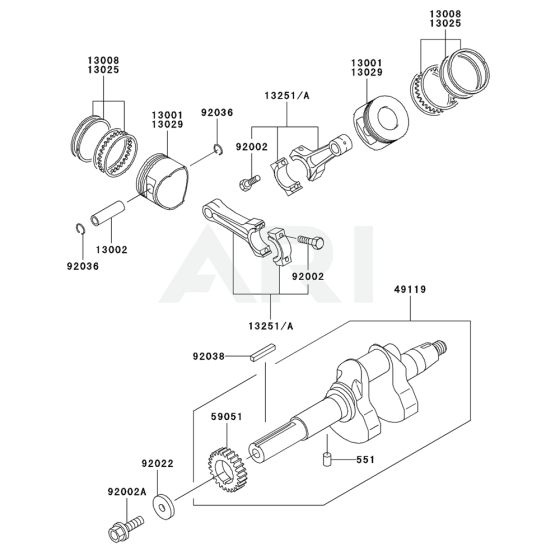 Piston/Crankshaft for Kawasaki
