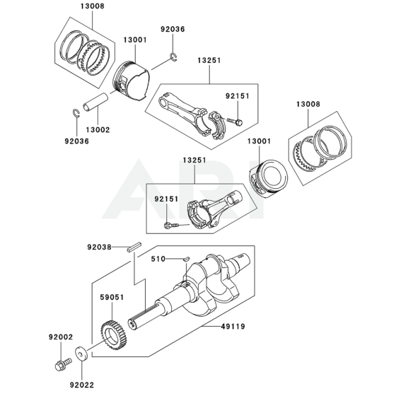 Piston & Crankshaft for FD671D