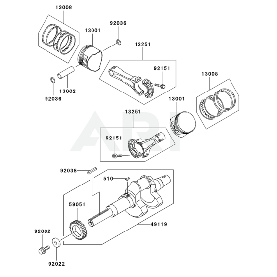 Piston/Crankshaft for Kawasaki