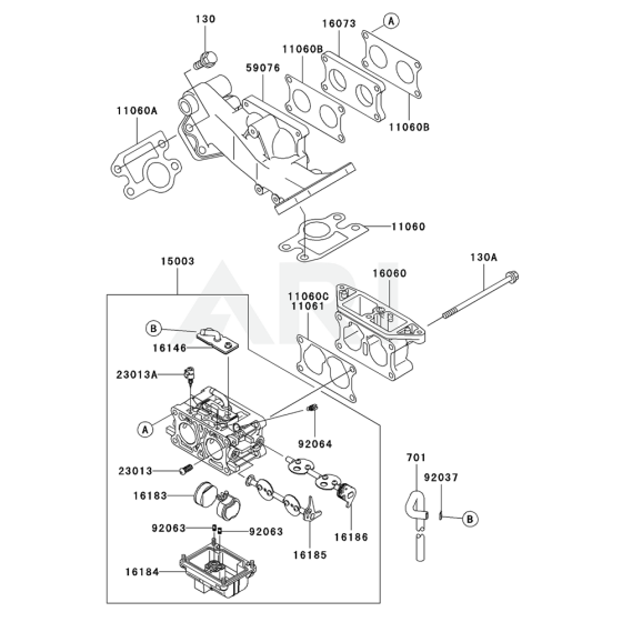 Kawasaki FD750D Carburettor