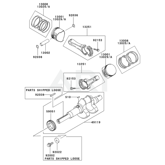 Piston & Crankshaft for FD791D