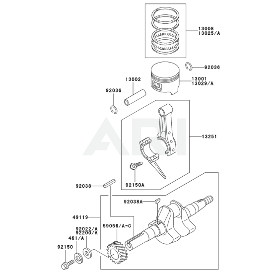 Piston & Crankshaft for FE120D
