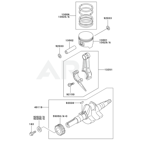 Piston & Crankshaft for FE170D