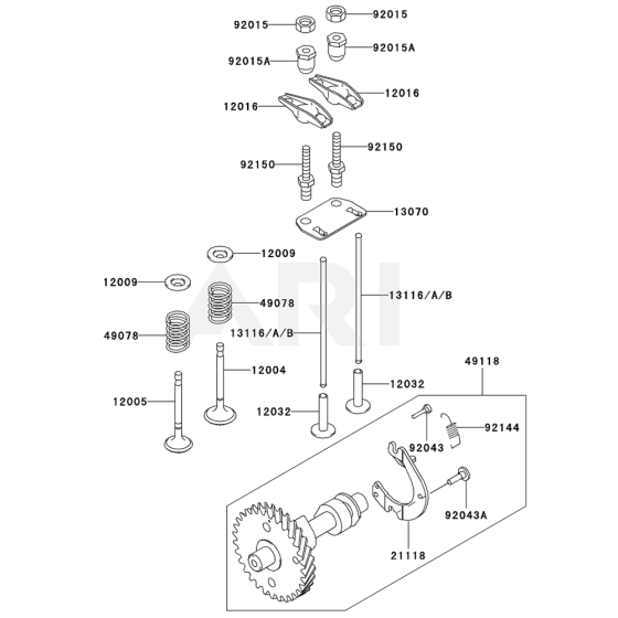 Valve/Camshaft for Kawasaki FE170D
