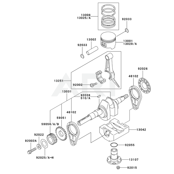 Piston & Crankshaft for FE250D
