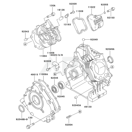 Cylinder/Crankcase Kawasaki FE250D