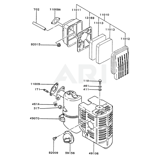 Air Filter & Muffler for FG200D