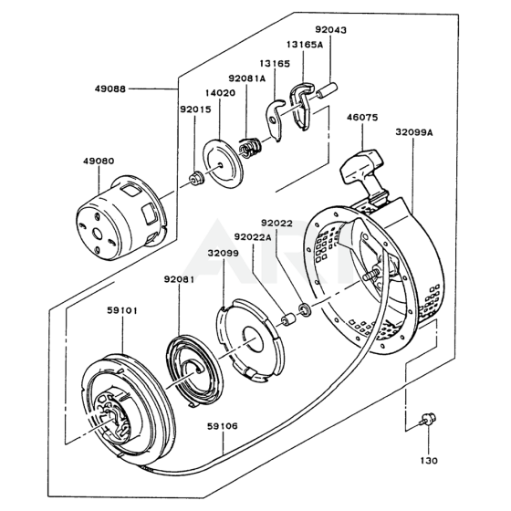 Starter for Kawasaki FG200D