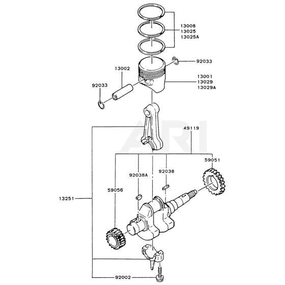 Piston/Crankshaft Kawasaki FG270G