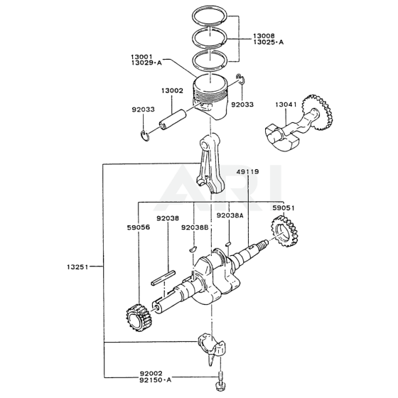 Piston/Crankshaft Kawasaki FG300D