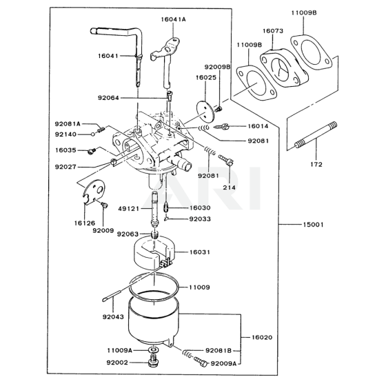 Carburettor for Kawasaki FG300D