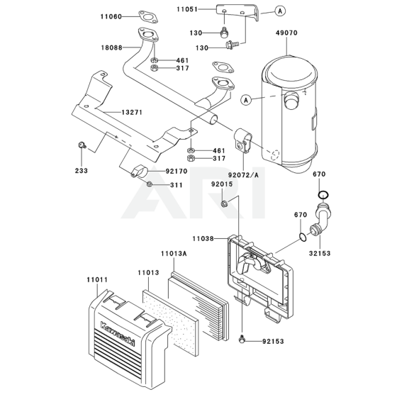 Air Filter/Muffler for FH381V