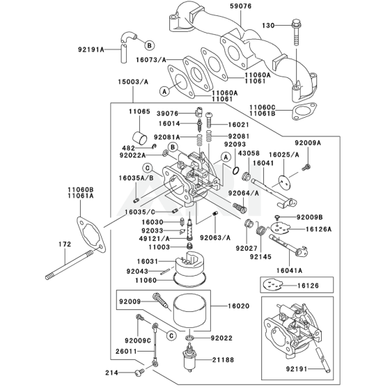 Carburettor for Kawasaki FH500V