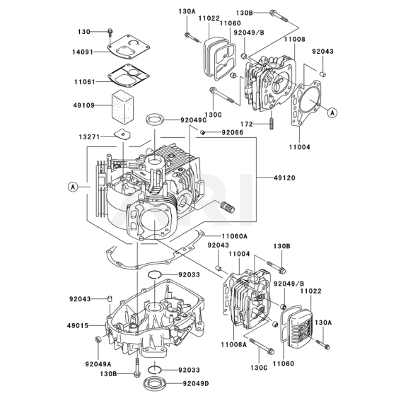 Cylinder / Crankcase Kawasaki FH580V