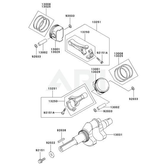 Piston/Crankshaft for FH641D