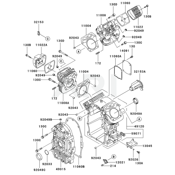 Cylinder/Crankcase Kawasaki FH641D
