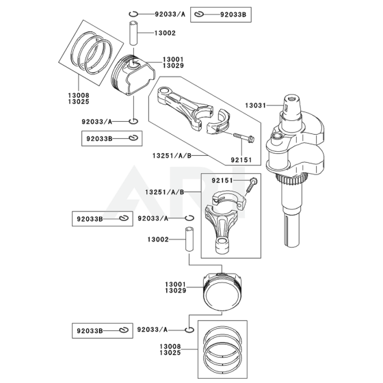Piston/Crankshaft for FH661V