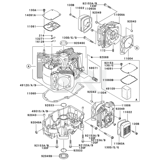 Cylinder & Crankcase for FH661V