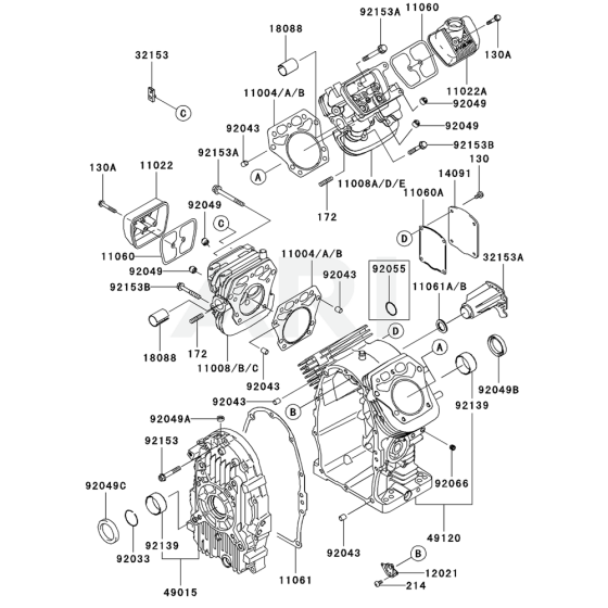 Cylinder/Crankcase Kawasaki FH770D