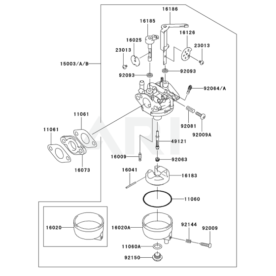 Carburettor for Kawasaki FJ100D