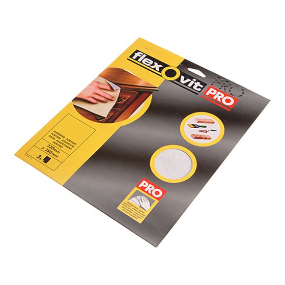 Silicon Carbide Finishing Sanding Sheets 230 x 280mm Medium 180g (3) by Flexovit - 63642526299