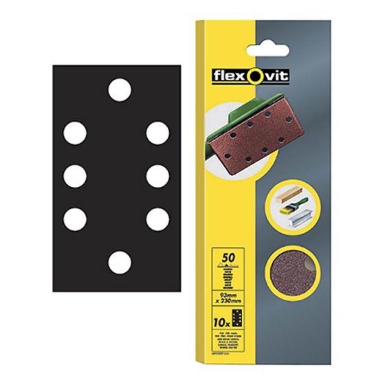 1/3 Sanding Sheets 93 x 230mm Perforated Medium 80g (10) by Flexovit - 63642526340