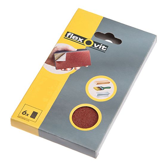 Hook & Loop Sanding Block Refill Kit Coarse 50g (6) by Flexovit - 63642526346