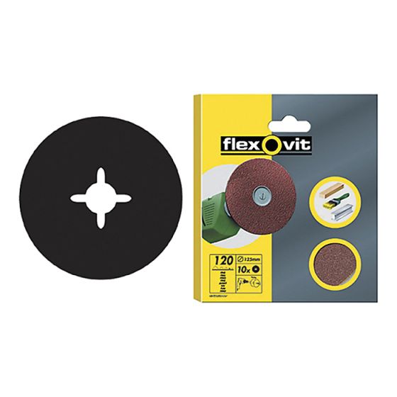 Drill Mountable Discs 125mm Assorted (Pack of 10) by Flexovit - 63642526496