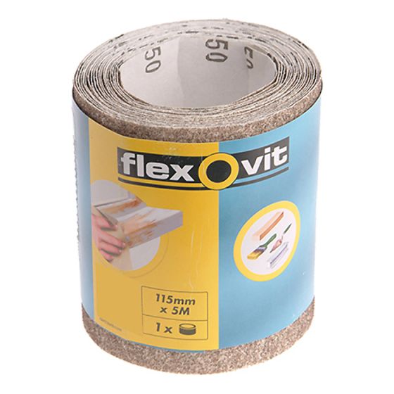 General Purpose Sanding Roll 115mm x 5m Coarse 80g by Flexovit - 63642526411