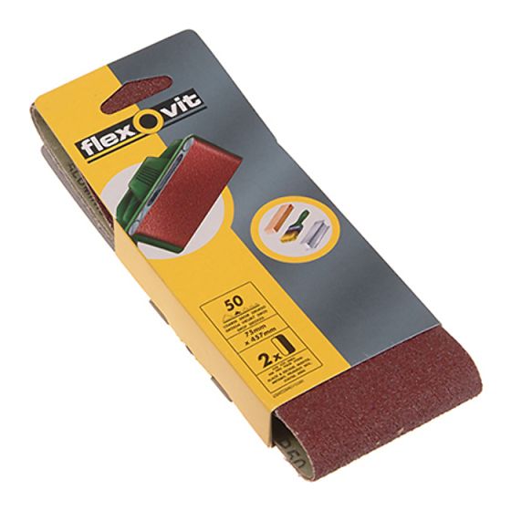 Cloth Sanding Belts 75mm x 457mm 80g Medium (Pack of 2) by Flexovit - 63642526463