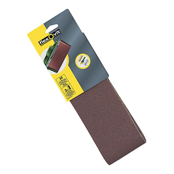 Cloth Sanding Belts 560mm x 100mm 120g Fine (Pack of 2) by Flexovit - 63642526476