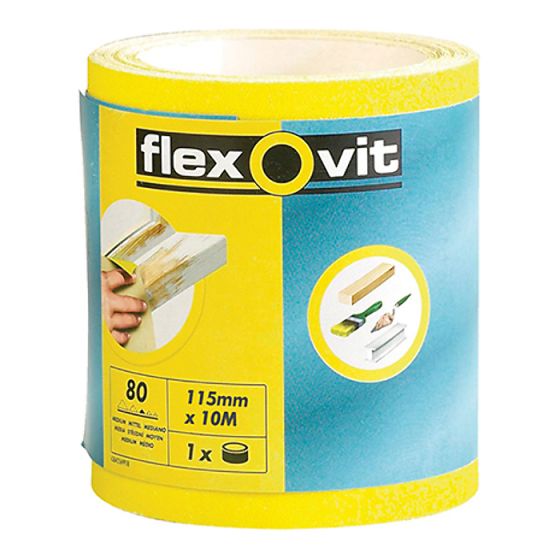 High Performance Sanding Roll 115mm x 5m Fine 120g by Flexovit - 66261104026